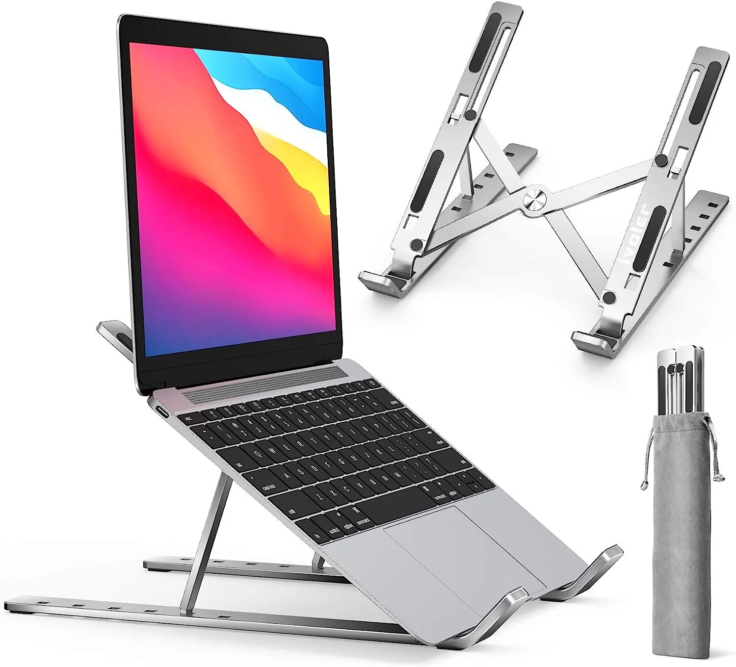 Premium Foldable Aluminum Laptop Stand – Adjustable Portable Notebook & Tablet Holder