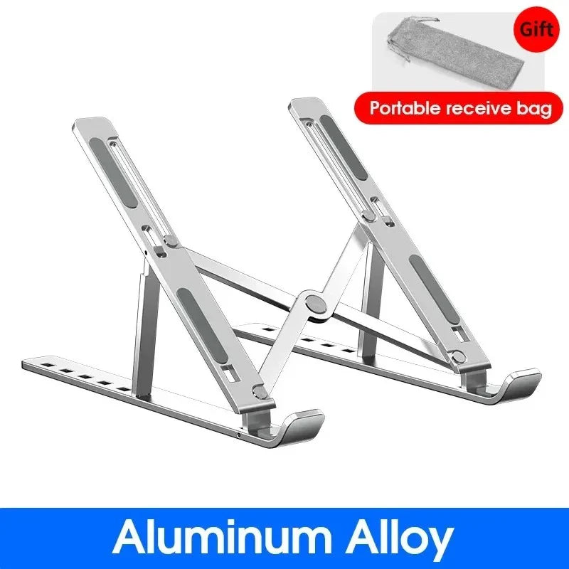Premium Foldable Aluminum Laptop Stand – Adjustable Portable Notebook & Tablet Holder