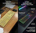 RGB Gaming Keyboard & Mouse Combo – Mechanical Feel, Waterproof | Free Mousepad