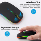 RGB Wireless Mouse – Silent Click, Dual Mode (Bluetooth & 2.4G)