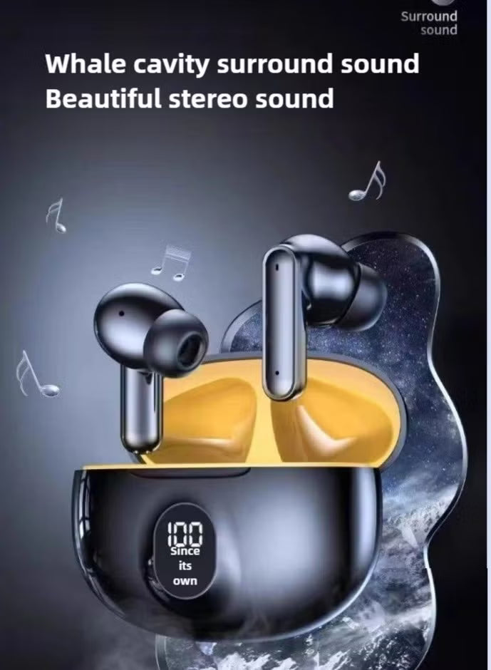 TWS Wireless Earbuds with LED Display – Bluetooth 5.3, ENC Noise Cancellation, HiFi Stereo, Built-in Mic
