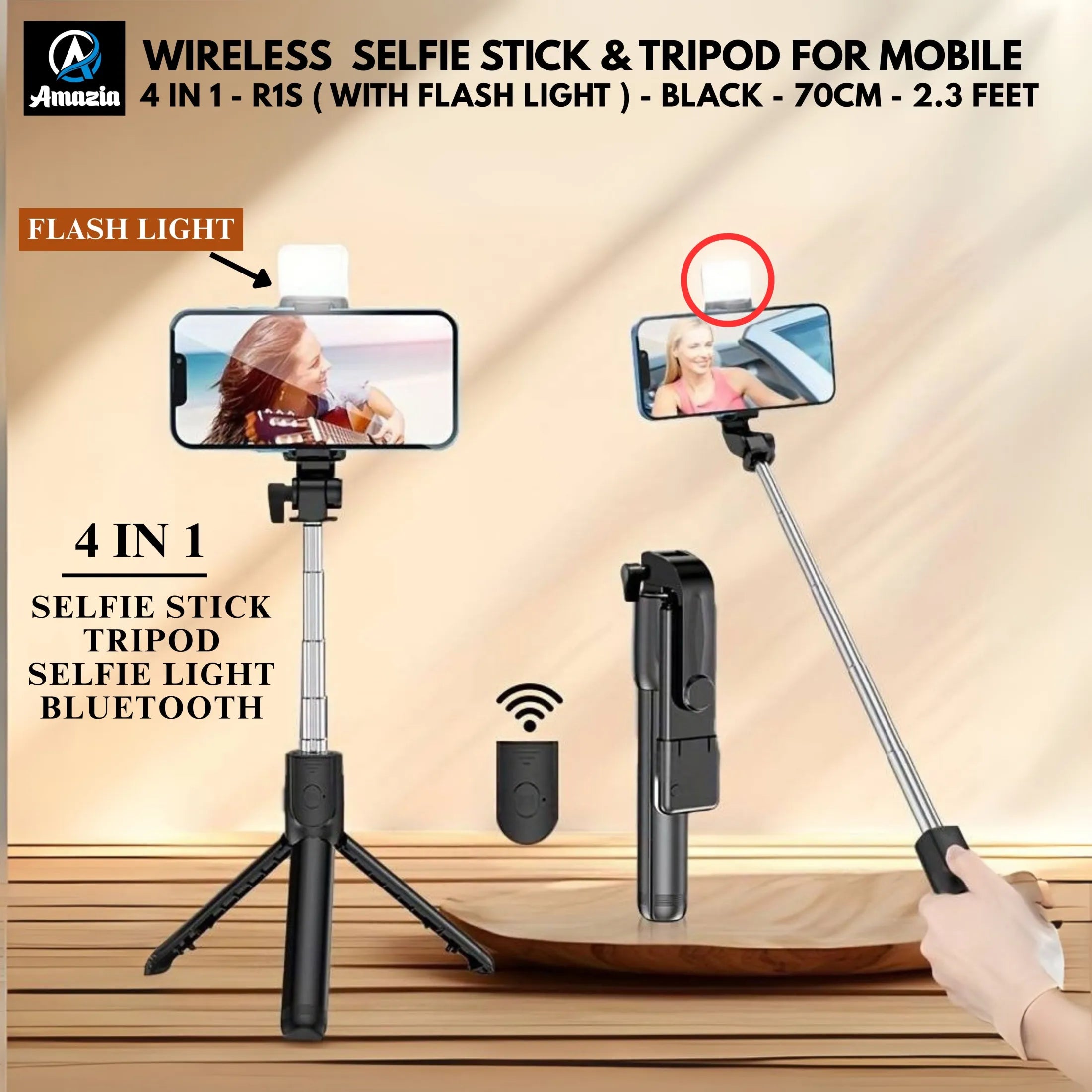 4-in-1 Wireless Selfie Stick Tripod – Stable Videos & Perfect Lighting Anywhere