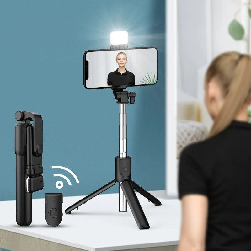 4-in-1 Wireless Selfie Stick Tripod – Stable Videos & Perfect Lighting Anywhere